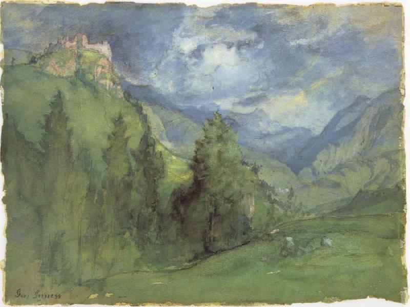 George Inness Castle in Mountains China oil painting art